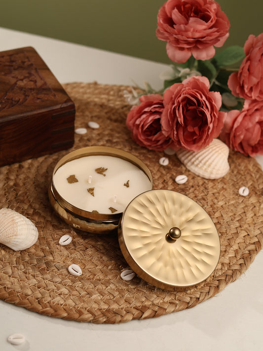 ZARIYA - Golden Urli Scented Candle with Lid