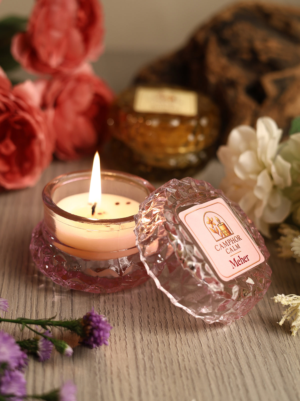 MEHER - Light Pink Crystal Jar Scented Candle